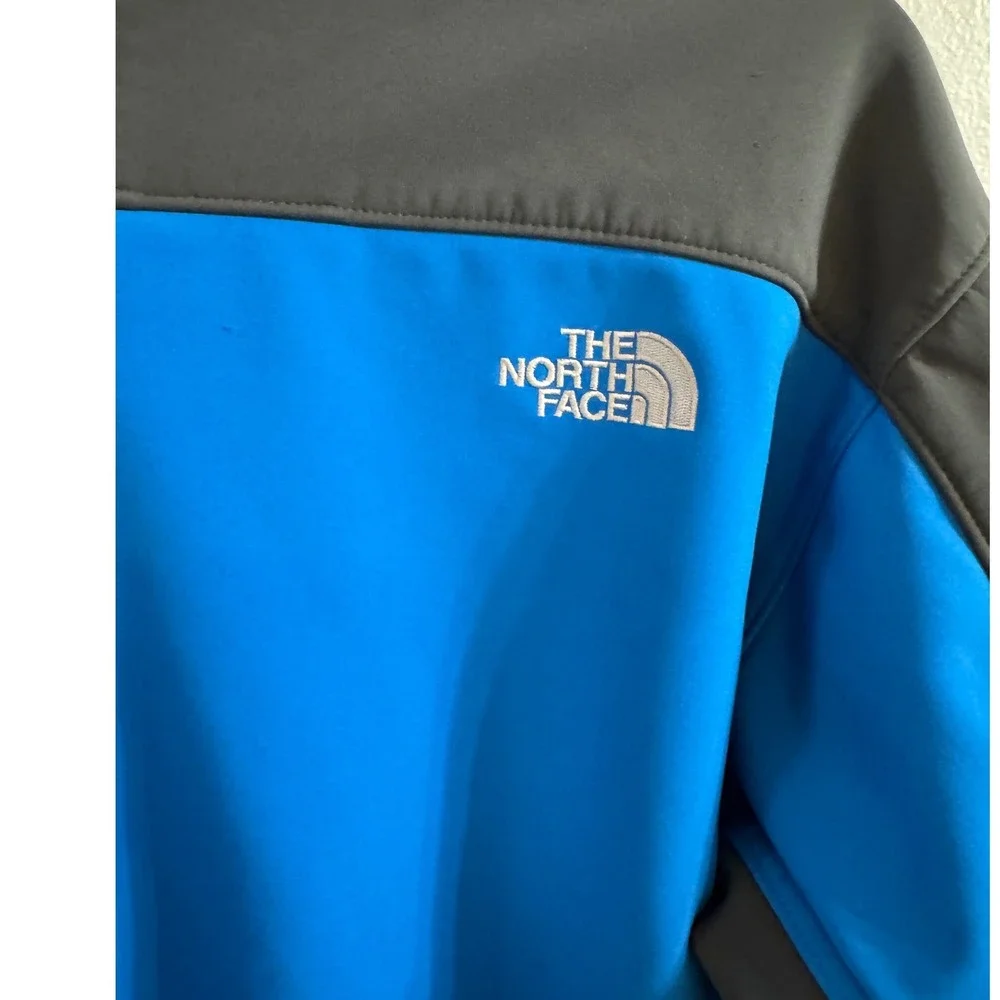 The North Face Apex Bionic Softshell Jacket Mens XL Blue Grey Windproof Full Zip
